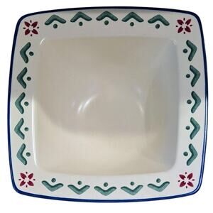 Pfaltzgraff Nordic Christmas Square-Top Round-Bottom 9" Serving Bowl Vintage